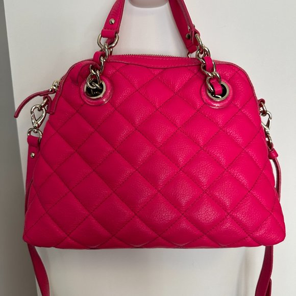 kate spade quilted purse with removable crossbody strap in hot pink, gold coast - Picture 4 of 9